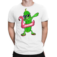 Dabbing Cucumber Pickle Flamingo Float Summer Tropical Fruit T Shirt T-shirt | Artistshot