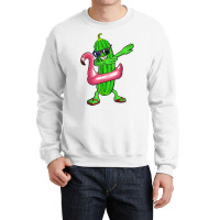 Dabbing Cucumber Pickle Flamingo Float Summer Tropical Fruit T Shirt Crewneck Sweatshirt | Artistshot