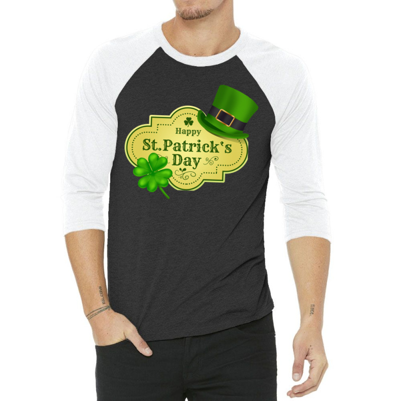 Leaf Green St Patricks Day Hat 3/4 Sleeve Shirt | Artistshot
