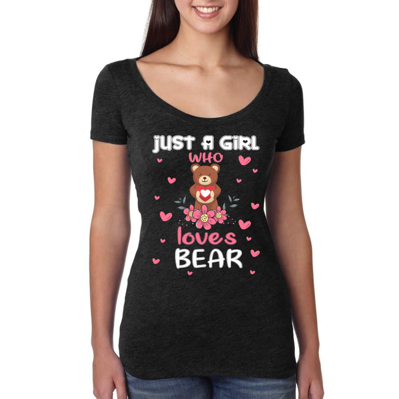 Bear Just A Girl Who Loves Bearfunny Bear Lover Girl 27 Forest Women's Triblend Scoop T-shirt by circularflap | Artistshot