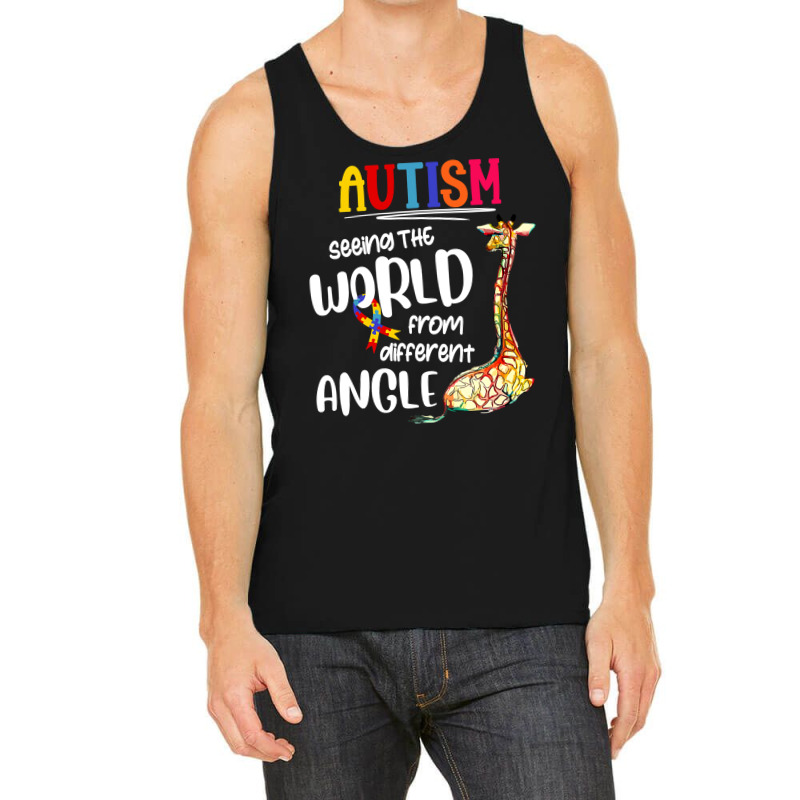 Autism Autistic Giraffe Autism Seeing The World From Different Angle 6 Tank Top by circularflap | Artistshot