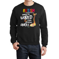 Autism Autistic Giraffe Autism Seeing The World From Different Angle 6 Crewneck Sweatshirt | Artistshot