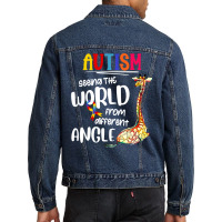 Autism Autistic Giraffe Autism Seeing The World From Different Angle 6 Men Denim Jacket | Artistshot