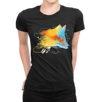 Foxes T  Shirtspace Fox T  Shirt Ladies Fitted T-shirt | Artistshot