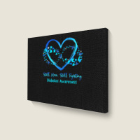 Diabetes Diabetic Awareness Still Here Still Fighting Butterfly Heart Landscape Canvas Print | Artistshot