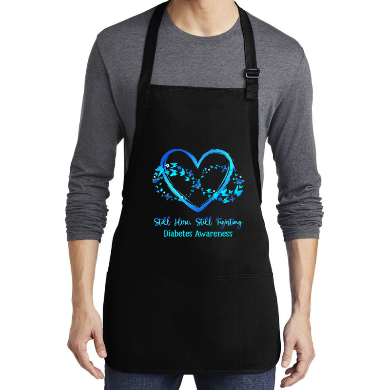 Diabetes Diabetic Awareness Still Here Still Fighting Butterfly Heart Medium-length Apron | Artistshot