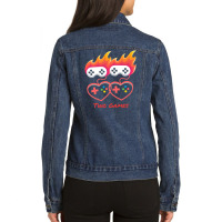 Game Addict T Shirt Ladies Denim Jacket | Artistshot