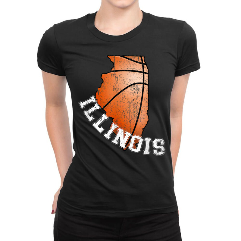 Illinois Is The Fight Illini State. Illinois Il Basketball Ladies Fitted T-Shirt by new121 | Artistshot