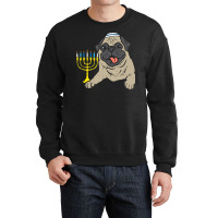 Pug Lover Dog Jewish Pug Dog Menorah Hanukkah Pajamas Chanukah Pjs 6 P Crewneck Sweatshirt | Artistshot