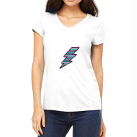 Purple Border Aztec Pattern Lightning Women's V-neck T-shirt | Artistshot