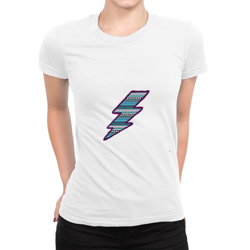 Purple Border Aztec Pattern Lightning Ladies Fitted T-Shirt by Bettercallsaul | Artistshot