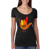 American Sign Language I Love You Thanksgiving Turkey Tshirt Women's Triblend Scoop T-shirt | Artistshot