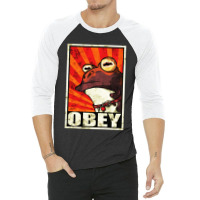 Obey The Hypnotoad 3/4 Sleeve Shirt | Artistshot