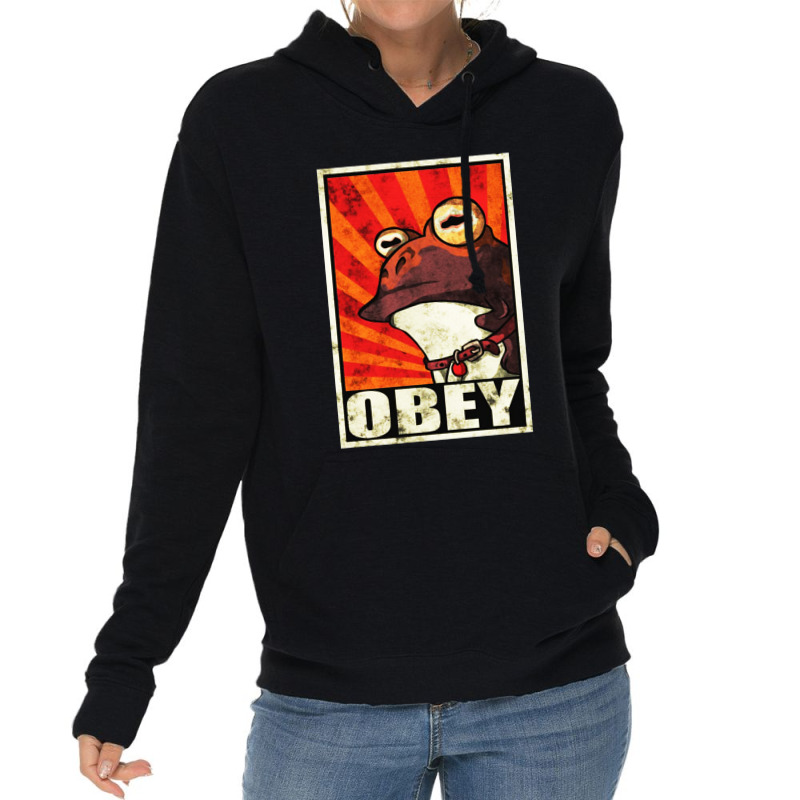 Obey The Hypnotoad Lightweight Hoodie | Artistshot