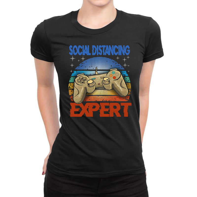 Social Distancing Expert Gaming Ladies Fitted T-Shirt by cagurdenny | Artistshot