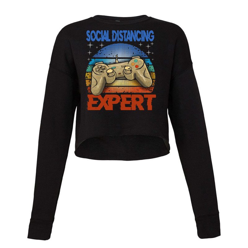 Social Distancing Expert Gaming Cropped Sweater by cagurdenny | Artistshot