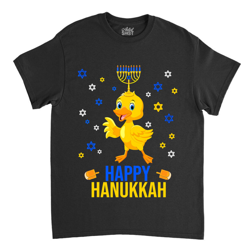 Duck Quack Funny Hanukkah Chanukah Duck Jewish Hebrew Menorah Candles Classic T-shirt | Artistshot