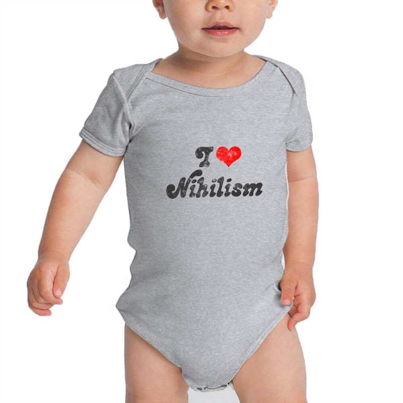 I Heart Nihilism Vintage Look Faded Typography Gift Baby Bodysuit by gusjigangkudus | Artistshot