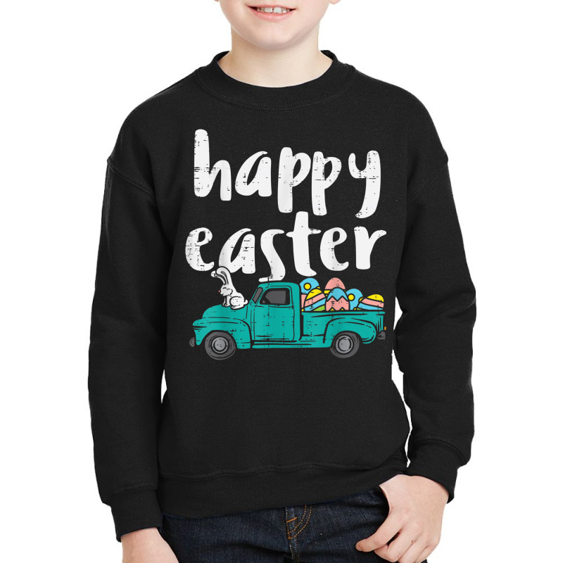 Happy Easter Pickup Truck Bunny Eggs Vintage Men Women Kids T Shirt Youth Sweatshirt by CUSER3143 | Artistshot