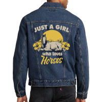 Horse Horses Just A Girl Who Loves Horsesfor A Horse Owners And Riders Men Denim Jacket | Artistshot