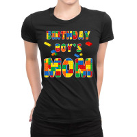 Building Block Mom Of Birthday Boy T Shirt Ladies Fitted T-shirt | Artistshot