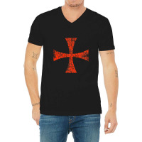 Knights Templar Cross Order Of Solomon's Temple Crusader V-neck Tee | Artistshot