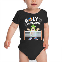 Funny Volleyball Lovers T  Shirt Holy Blockamole Funny Avocado Blocker Baby Bodysuit | Artistshot