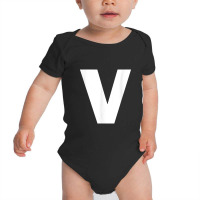 Letter V Capital Alphabet Monogram Initial Baby Bodysuit | Artistshot