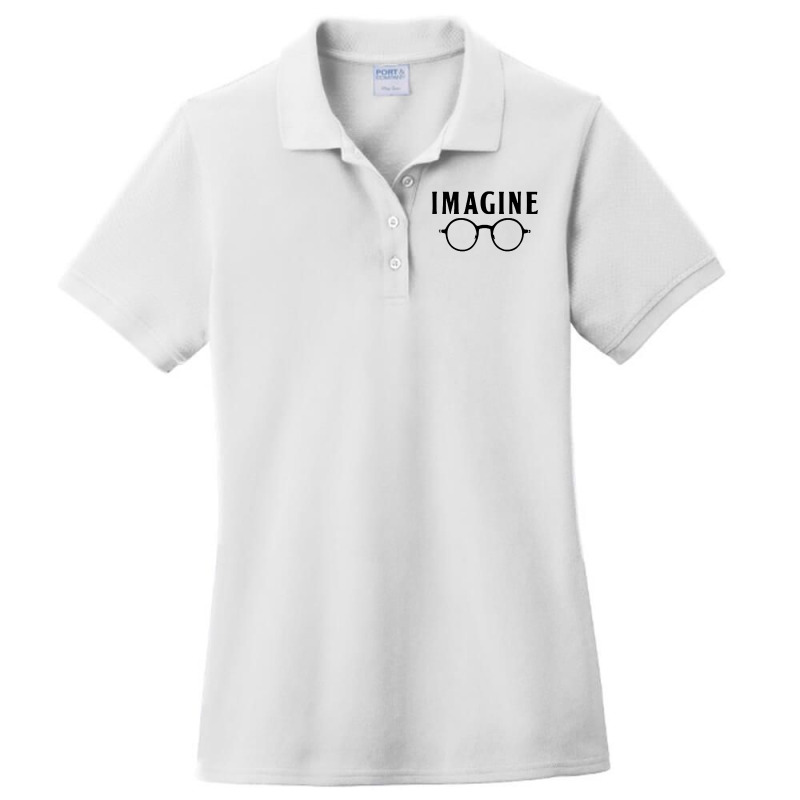 Imagine T Shirt Choose Peace Peaceful Lennon Glasses No War Ladies Polo Shirt | Artistshot