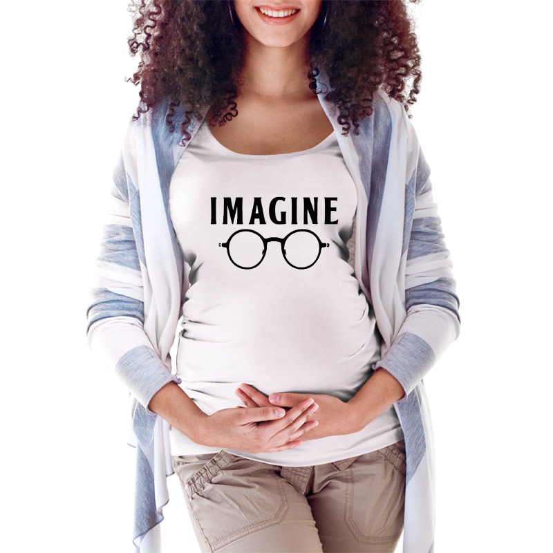 Imagine T Shirt Choose Peace Peaceful Lennon Glasses No War Maternity Scoop Neck T-shirt | Artistshot
