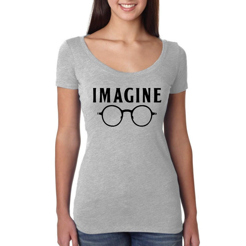 Imagine T Shirt Choose Peace Peaceful Lennon Glasses No War Women's Triblend Scoop T-shirt | Artistshot