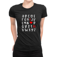 Alphabet   Abc I Love You   Romance Valentine Slog Ladies Fitted T-shirt | Artistshot