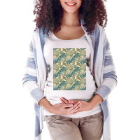 Greenery Palm Leaves Pattern Maternity Scoop Neck T-shirt | Artistshot