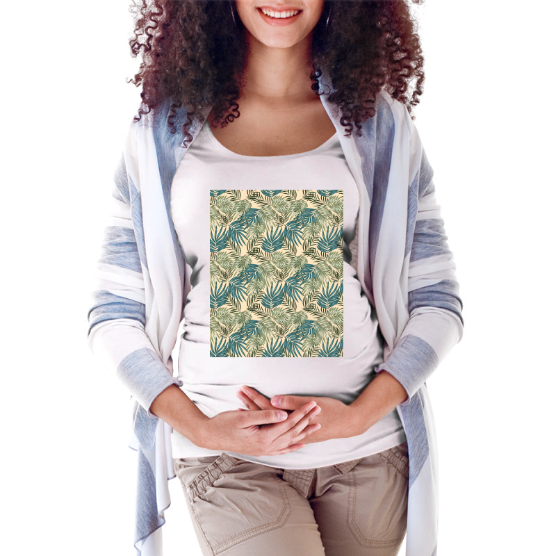 Greenery Palm Leaves Pattern Maternity Scoop Neck T-shirt by Visudylic Creations | Artistshot