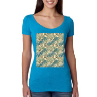 Greenery Palm Leaves Pattern Women's Triblend Scoop T-shirt | Artistshot