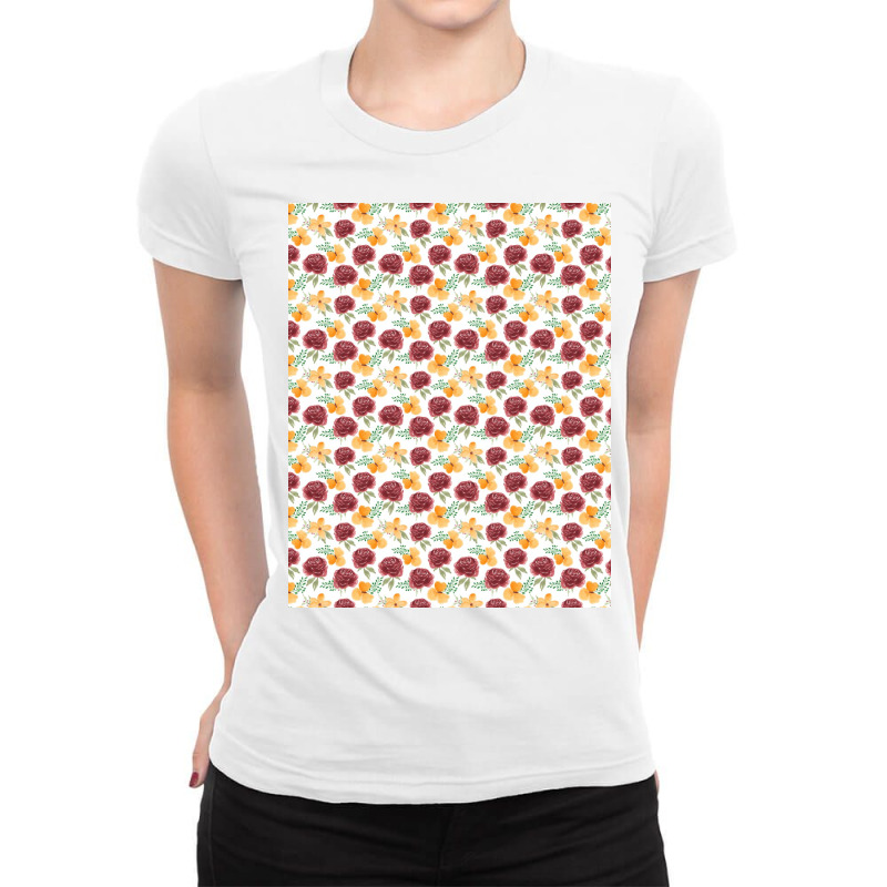 Rose Flower Floral Pattern Ladies Fitted T-Shirt by Visudylic Creations | Artistshot