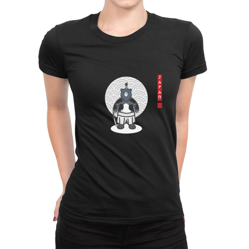 Japan Bear Illustration Ladies Fitted T-Shirt by RAPart | Artistshot