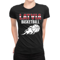 Latvia Basketball Fans Jersey   Latvian Flag Summer Sports T Shirt Ladies Fitted T-shirt | Artistshot