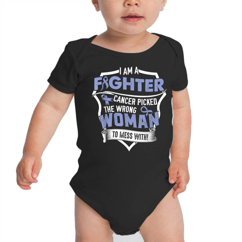 I Am A Fighter  Esophageal Cancer Awareness Supporter Ribbon T Shirt Baby Bodysuit by abrellkfhanog8 | Artistshot