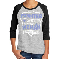 I Am A Fighter  Esophageal Cancer Awareness Supporter Ribbon T Shirt Youth 3/4 Sleeve | Artistshot