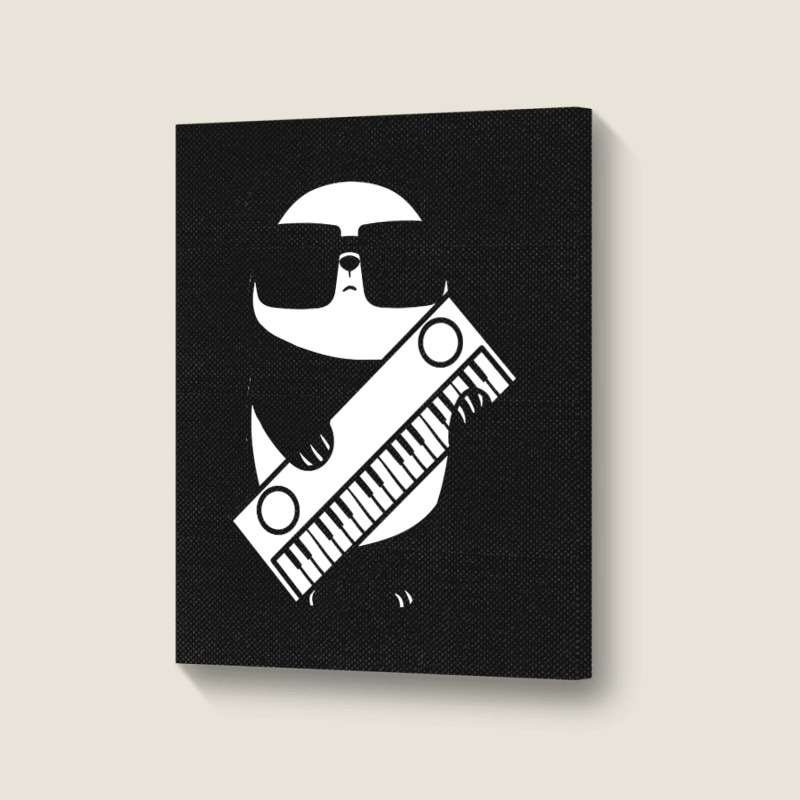 Keyboard Musician T  Shirt Synthesizer Keyboard Instrument Panda T  Sh Portrait Canvas Print | Artistshot