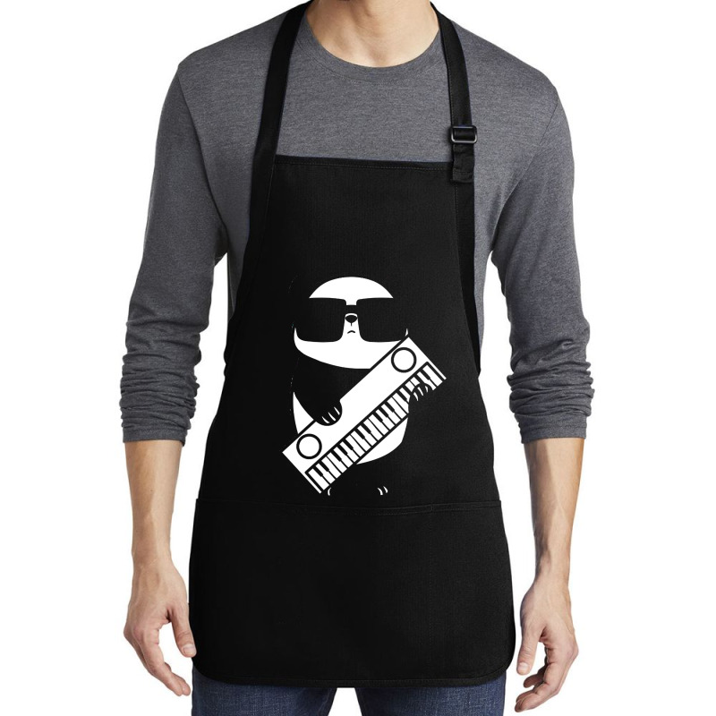 Keyboard Musician T  Shirt Synthesizer Keyboard Instrument Panda T  Sh Medium-length Apron | Artistshot