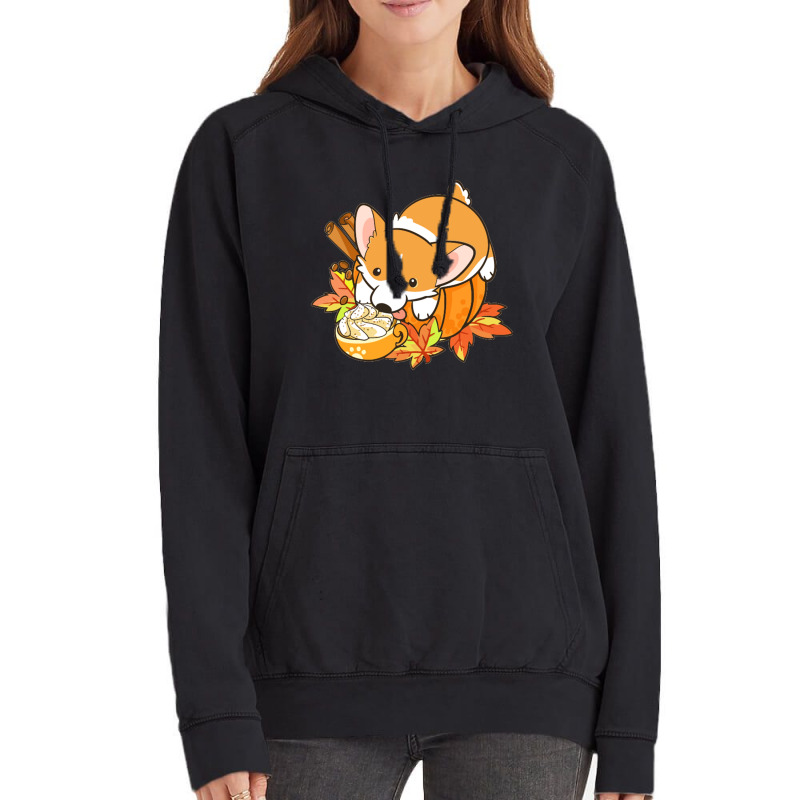 Pumpkin Spice Corgi Vintage Hoodie by marceliana | Artistshot