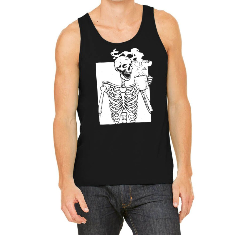 Skeleton Drink Coffee Halloween Tank Top by marceliana | Artistshot