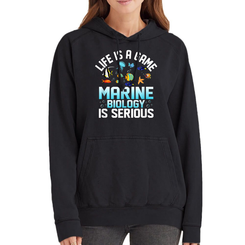 Life Is A Game Marine Biology Is Serious Ocean Student Sea T Shirt Vintage Hoodie | Artistshot