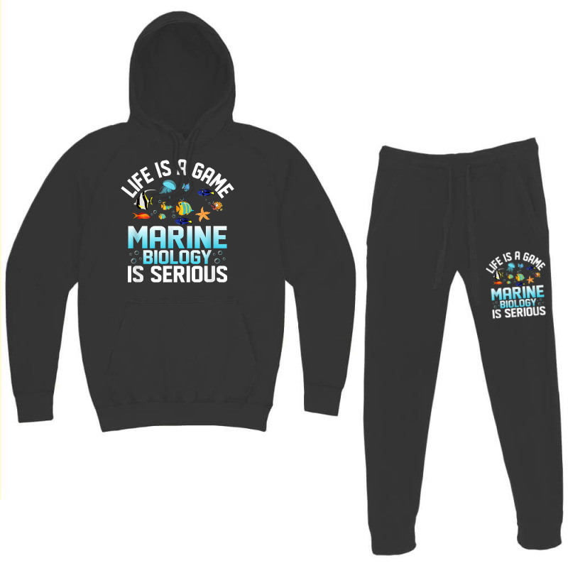 Life Is A Game Marine Biology Is Serious Ocean Student Sea T Shirt Hoodie & Jogger Set | Artistshot