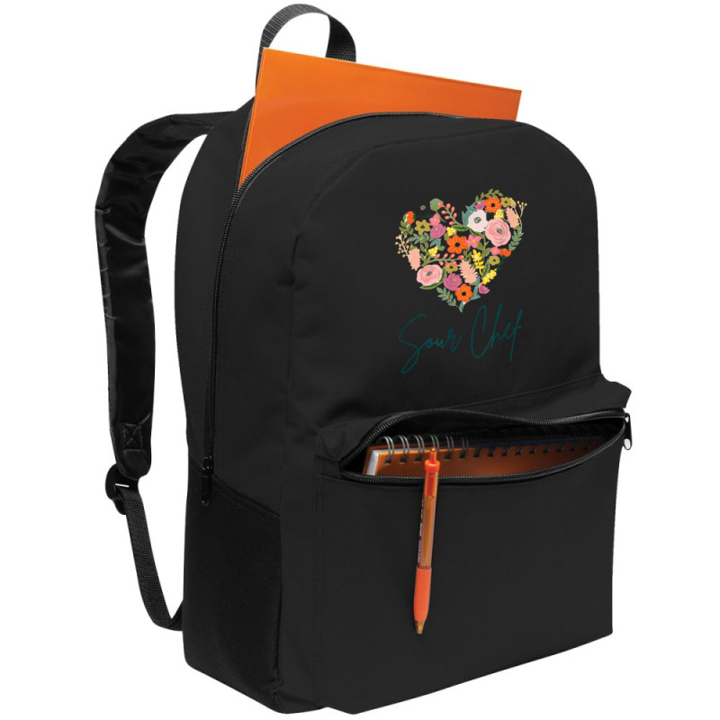 Sour Chef Job Pride Best Sour Chef Mother's Day Floral Heart T Shirt Backpack | Artistshot