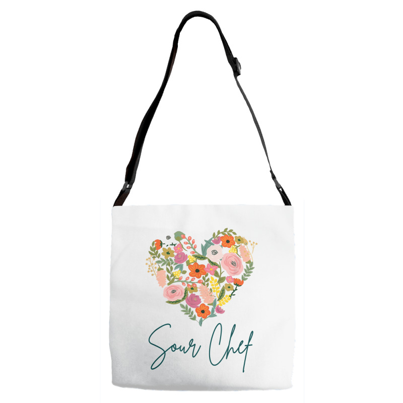 Sour Chef Job Pride Best Sour Chef Mother's Day Floral Heart T Shirt Adjustable Strap Totes | Artistshot