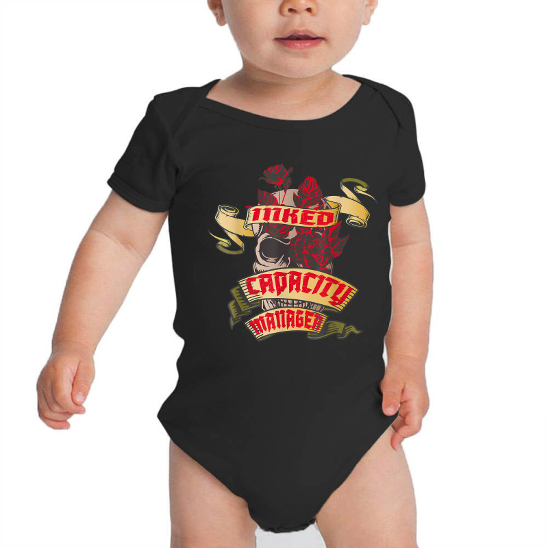 Capacity Manager Inked Skull & Red Roses Tattoo T Shirt Baby Bodysuit by hollymu | Artistshot