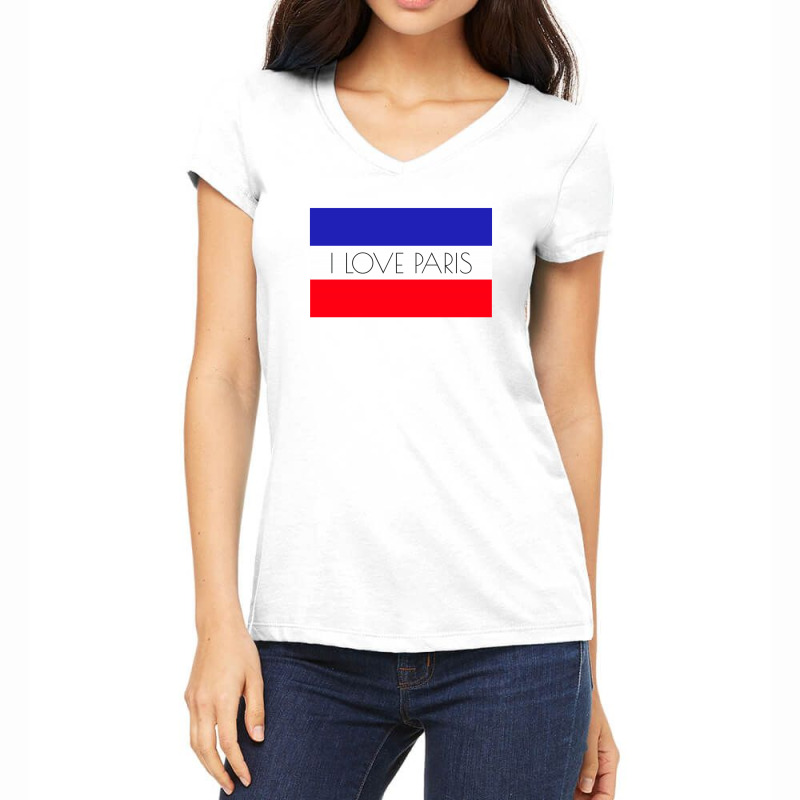 I Love Paris Women's V-Neck T-Shirt by designby21 | Artistshot